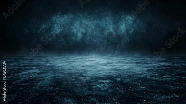 Fototapeta Dark, smoky night scene, empty urban space, background texture, ideal for design