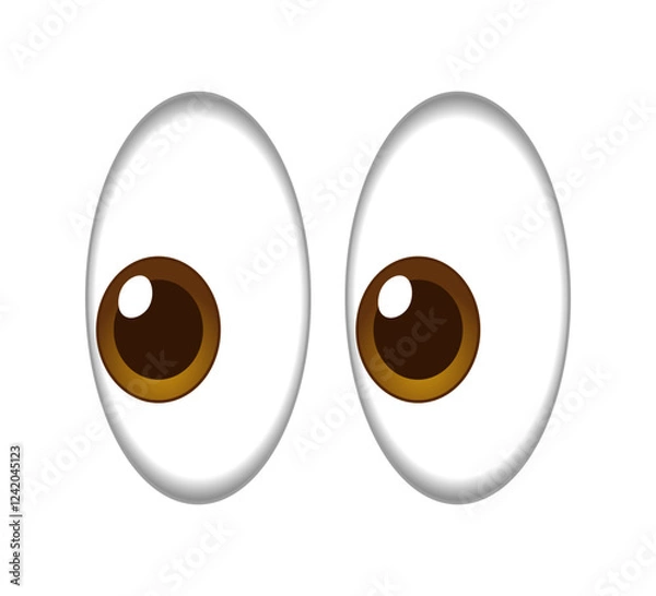 Obraz Eyes emoji illustration. Eyeballs llustration. Social media reaction, emoji, emoticon. Funny cartoon isolated on white