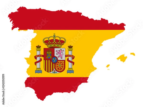 Fototapeta map of Spain with flag