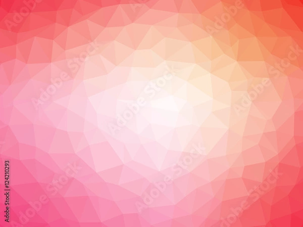 Fototapeta Abstract red orange pink gradient polygon shaped background