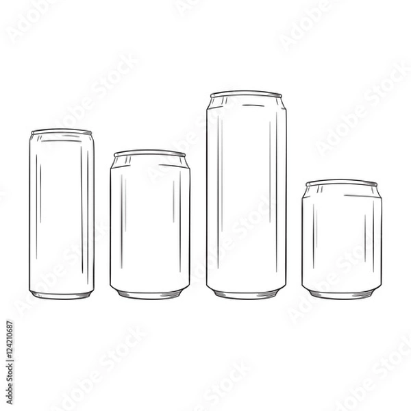 Fototapeta Vector sketch of iron can