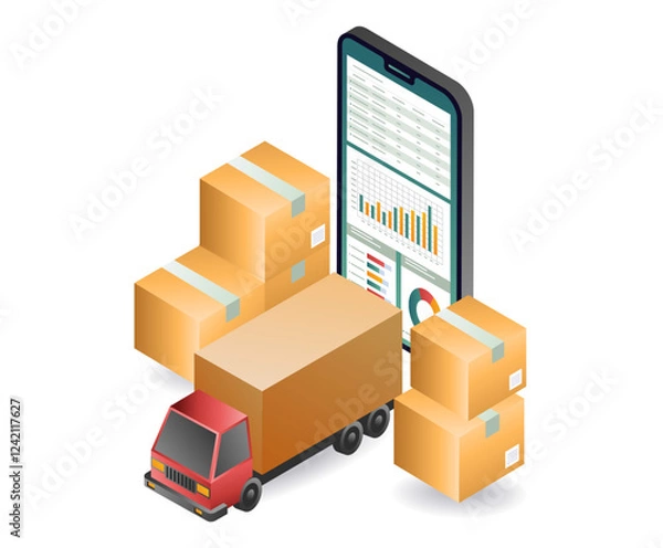 Obraz Smartphone goods delivery analysis