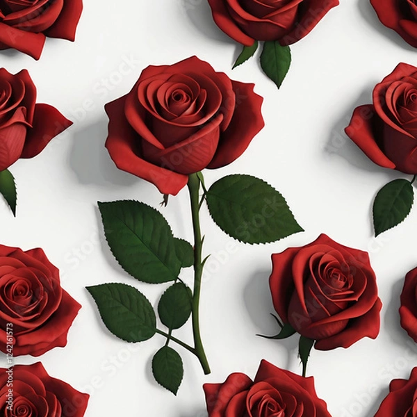 Fototapeta Valentine's Day background, poster, greeting card, cover, label, sale promotion templates with modern paper cut style and typography design