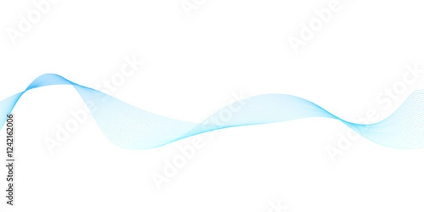 Fototapeta 波のような水色のウェーブのベクター背景画像	