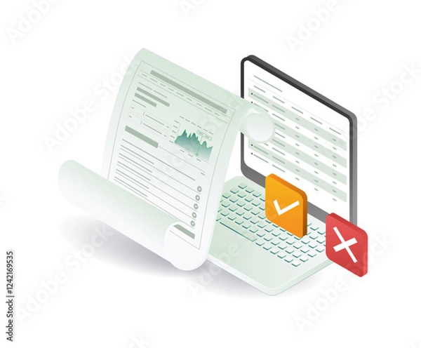 Fototapeta Computer data analysis technology concept illustration