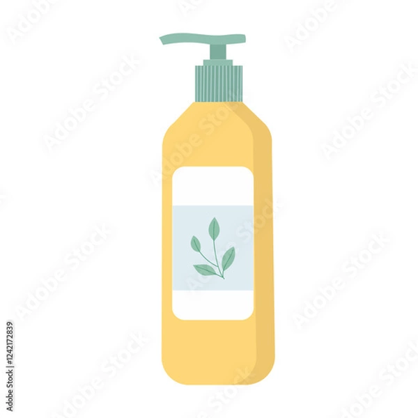 Fototapeta Shampoo with a dispenser in a yellow tube