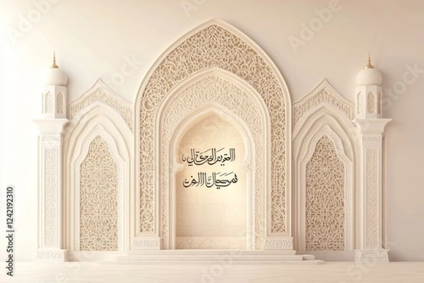 Fototapeta Serene Islamic Architecture: Intricate Design and Calming Ambiance