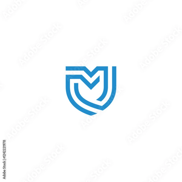 Obraz Initial Letter M Shield Monogram logo