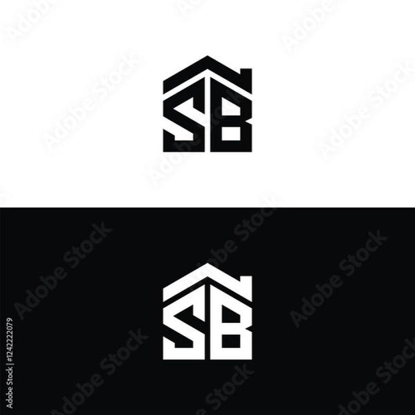 Obraz initial SB real estate logo vector