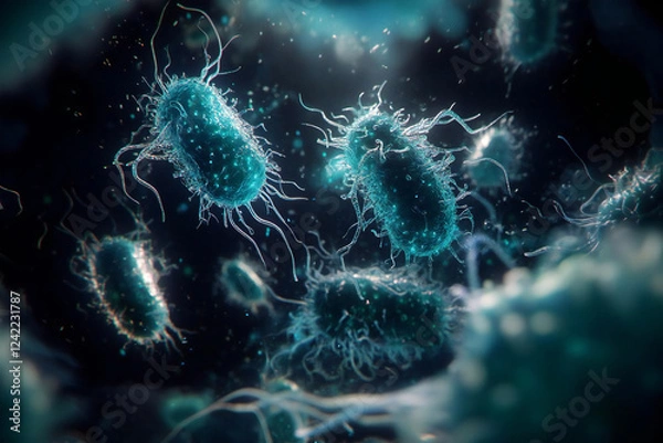 Obraz 微生物の世界 - ウイルスの神秘的な拡がり