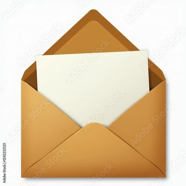 Fototapeta Brown Envelope with White Card: A Simple Yet Elegant Design