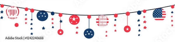 Fototapeta red and white background 4th july