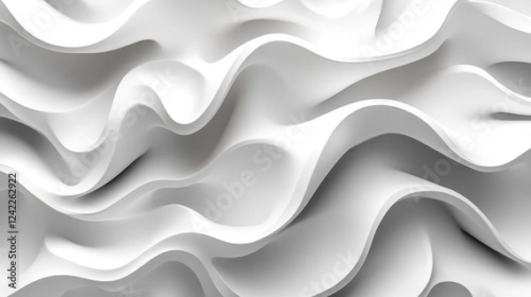 Fototapeta Abstract white shapes flowing, textured backdrop, used for design work