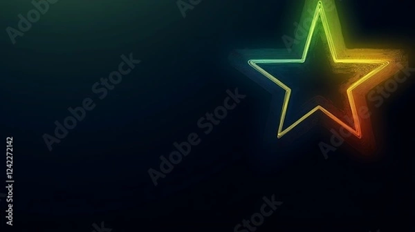 Fototapeta Abstract Neon Star Design On Dark Background
