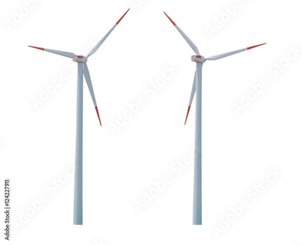 Obraz Wind turbine isolated on white background.
