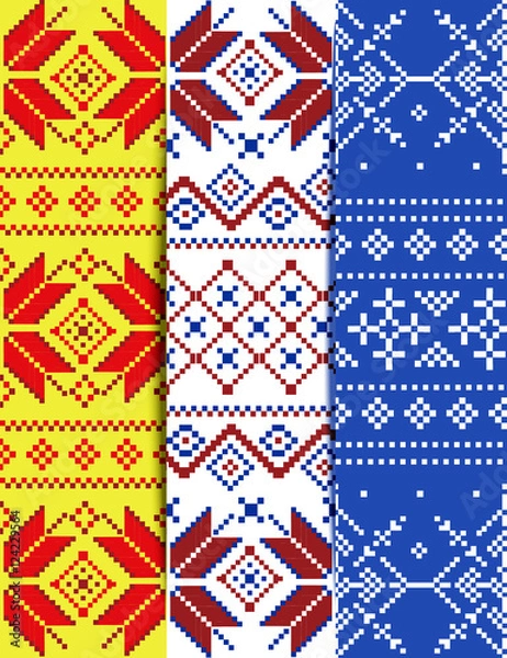 Obraz Set Christmas embroidery pattern