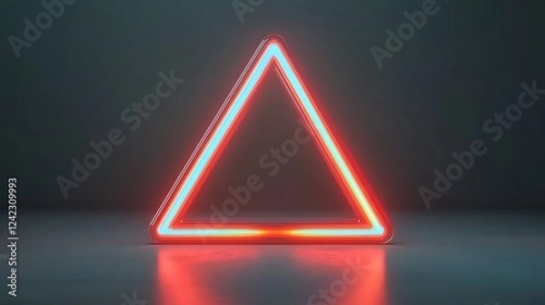 Fototapeta Glowing Neon Triangle Light Abstract Shape