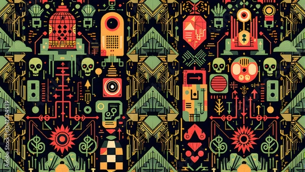 Obraz Geometric Patterns - Repeating shapes and lines for modern and abstract designs.