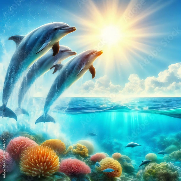 Obraz dolphins in the ocean