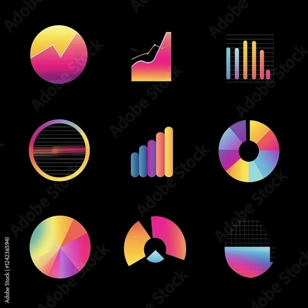 Fototapeta グラフのアイコン素材