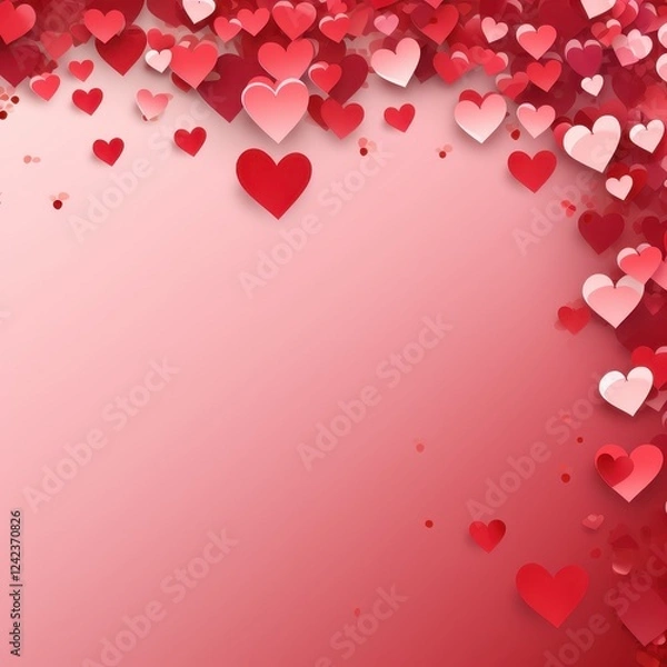 Obraz A red and pink background with many hearts