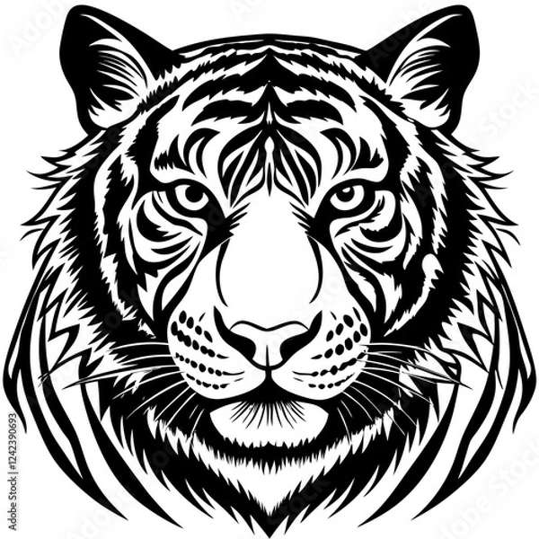 Fototapeta tiger head vector