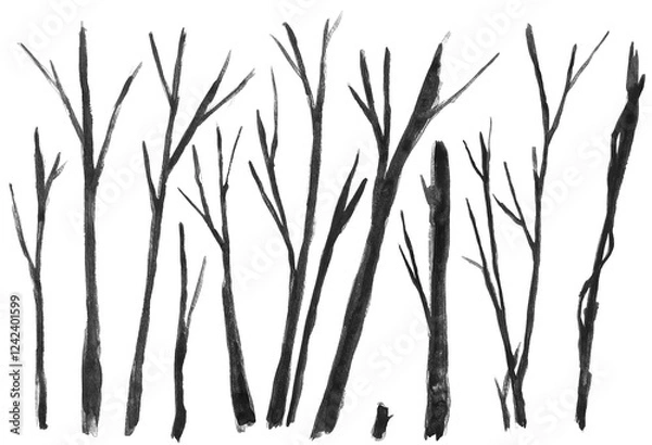 Obraz 木のシルエット-01