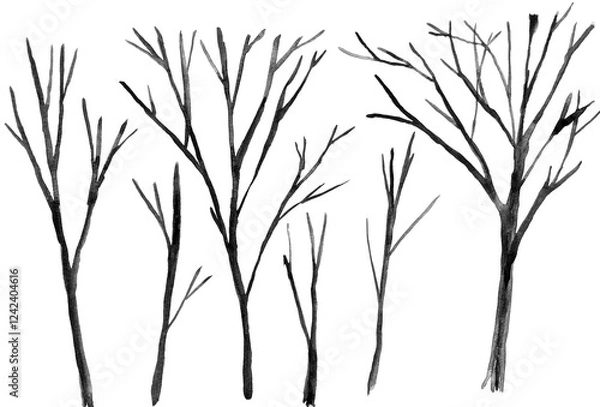 Obraz 木のシルエット-04