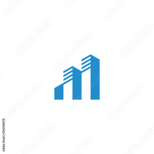 Obraz letter M building initial letter logo design concept