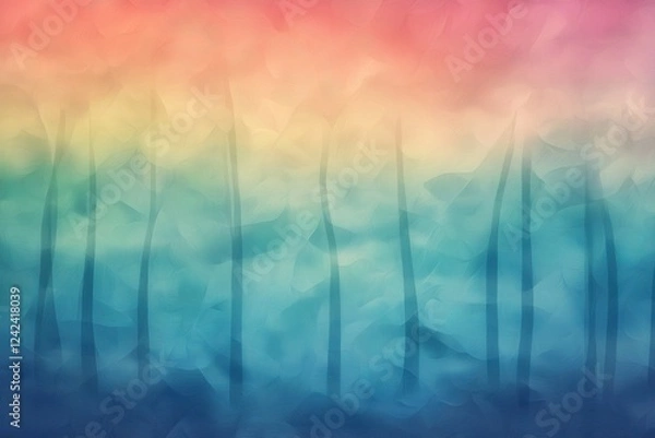 Obraz Dreamlike Vision of a Surreal Abstract Forest in Colorful Oil Painting Style