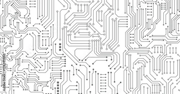 Fototapeta Abstract Creative futuristic circuit board technology background. Circuit board with various technology elements.