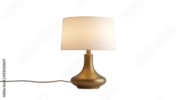 Fototapeta Modern Gold Table Lamp with Soft Light on a Transparent Background
