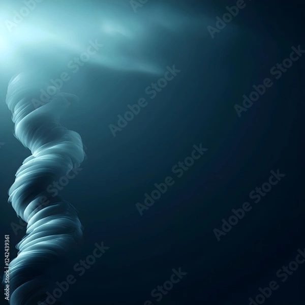 Fototapeta Abstract Underwater Vortex: Dark Blue Spiral in Deep Ocean