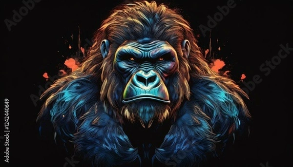 Fototapeta Gorilla on a black background
