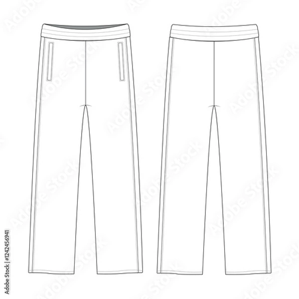 Obraz track pants mockup template clothing vector design