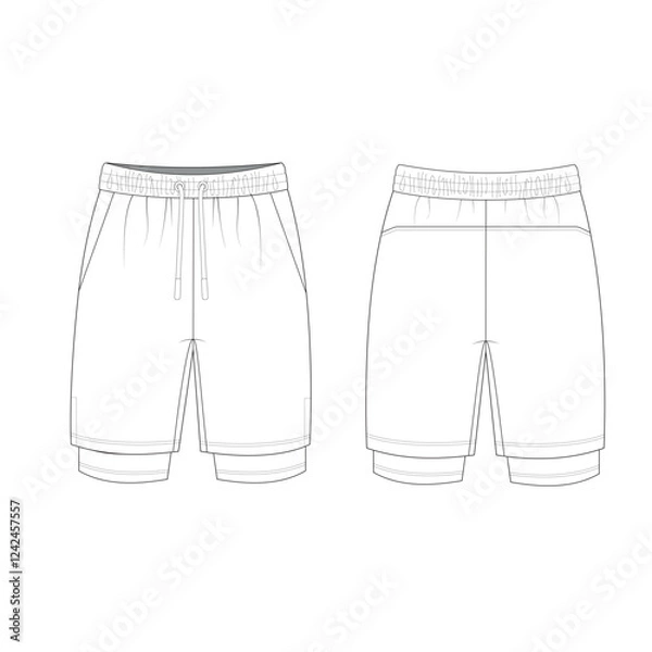 Fototapeta shorts pants mockup template clothing vector design