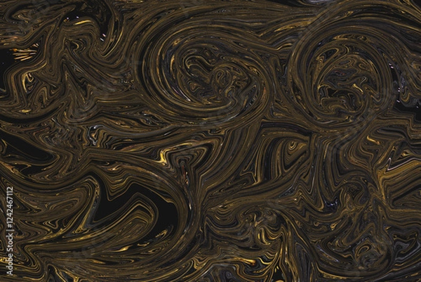 Obraz Glitter gold paint marbled swirl patterns