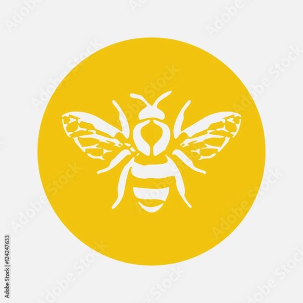Obraz Bee icon. Honey flying bee. Insect. Flat style vector illustration.