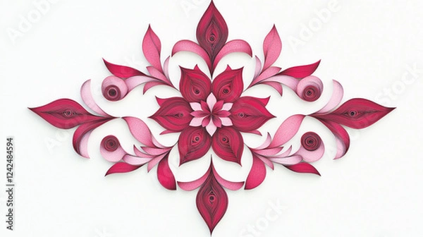 Fototapeta Creative High-Resolution Paper Quilling Artwork Showcasing Unique Patterns, Vibrant Colors, and Intricate Details