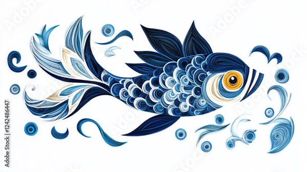 Fototapeta Elegant Minimalist Paper Quilling Art Highlighting Clean Lines, Subtle Tones, and Modern Simplicity