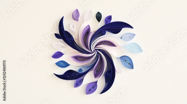 Fototapeta Elegant Minimalist Paper Quilling Art Highlighting Clean Lines, Subtle Tones, and Modern Simplicity