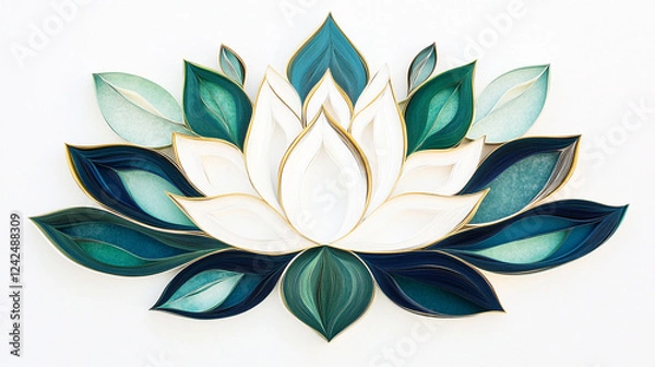 Fototapeta Elegant Minimalist Paper Quilling Art Highlighting Clean Lines, Subtle Tones, and Modern Simplicity