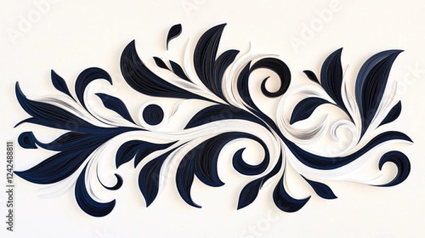 Fototapeta Elegant Minimalist Paper Quilling Art Highlighting Clean Lines, Subtle Tones, and Modern Simplicity