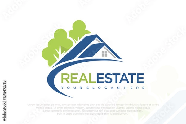 Obraz House forest logo design . vector illustration