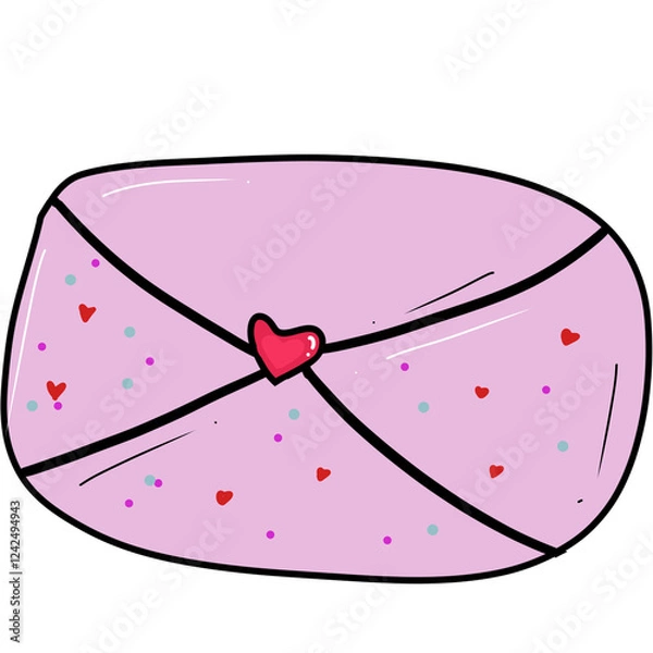 Obraz Love envelope placed on a white background