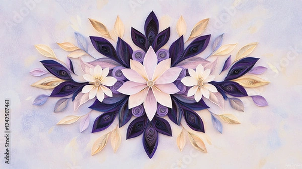 Fototapeta Elegant Minimalist Paper Quilling Art Highlighting Clean Lines, Subtle Tones, and Modern Simplicity