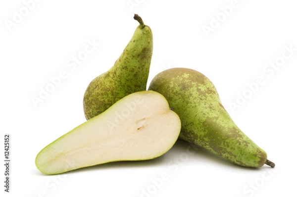 Obraz slice pear on white background