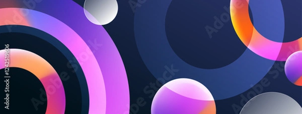 Fototapeta Dynamic blue gradient geometric background for artistic displays, modern website designs, and promotional materials