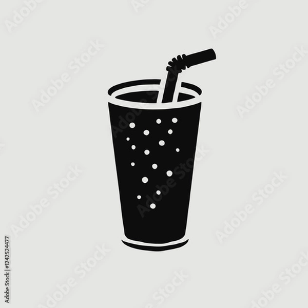 Fototapeta Smoothie Drink Silhouette in black on a white background