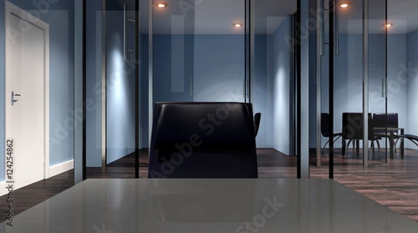 Fototapeta Meeting room. Office building in a new residential area. 3d rend